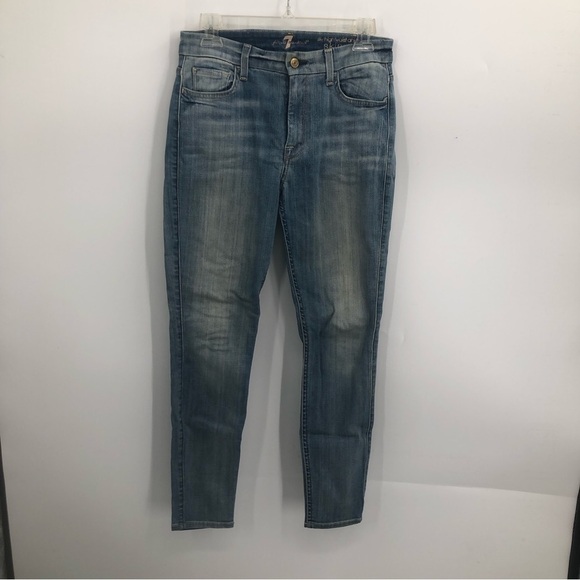 Seven for all mankind women’s Hi waist, ankle skinny jean Blue size 28 - Picture 2 of 15